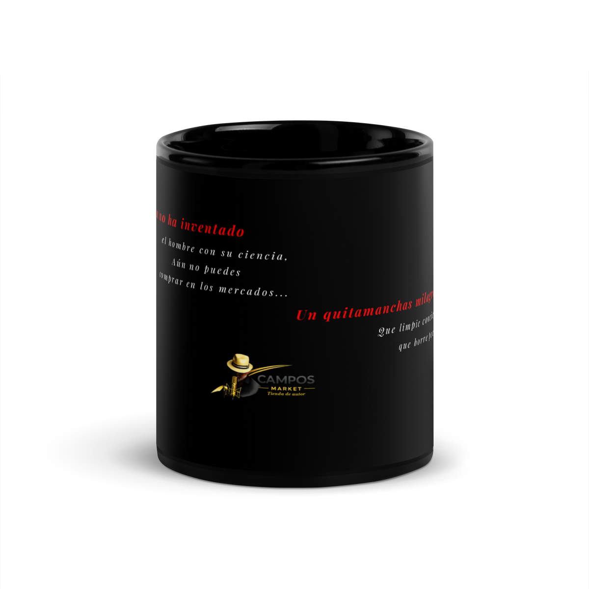 taza negra brillante Coronita milagrosa