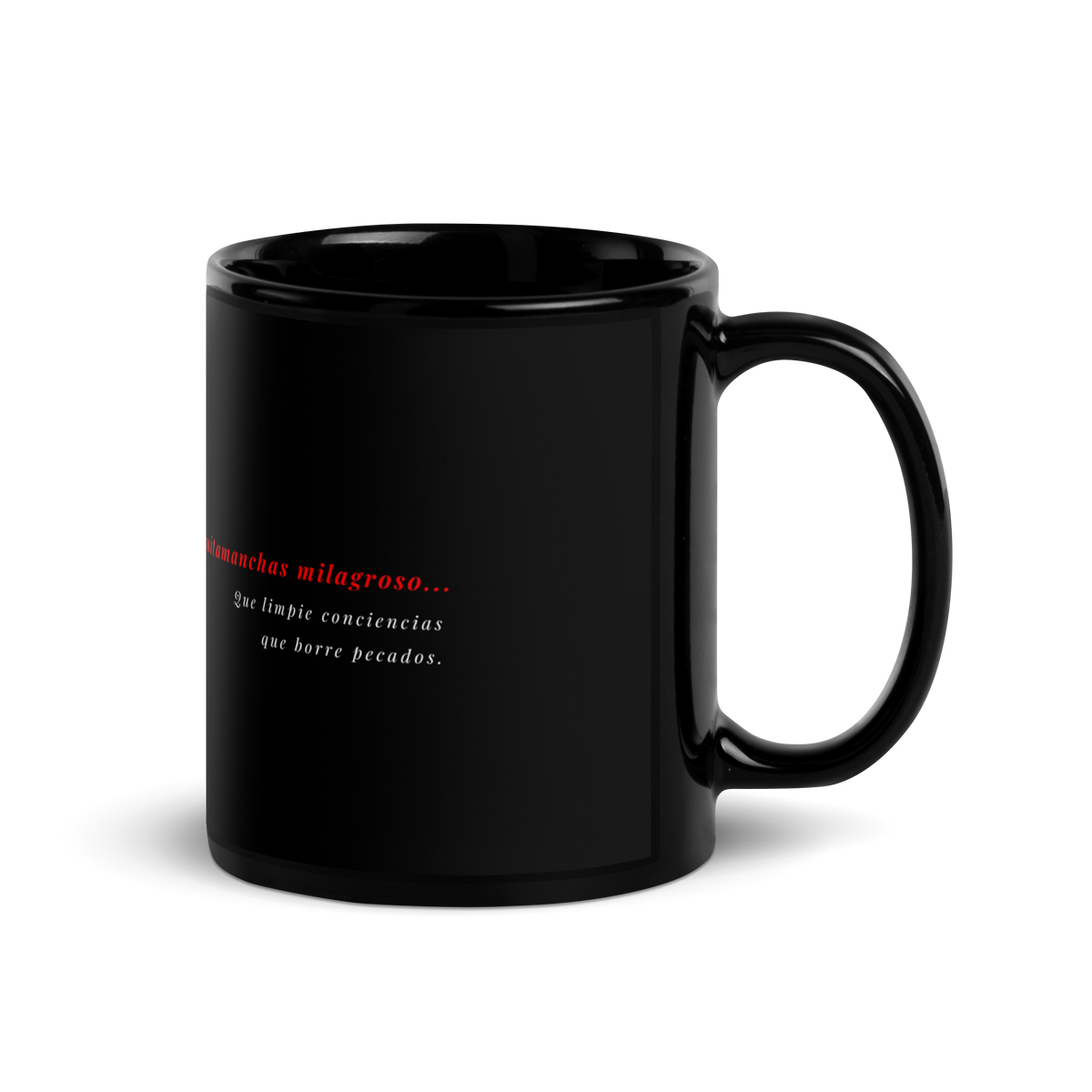 taza negra brillante Coronita milagrosa