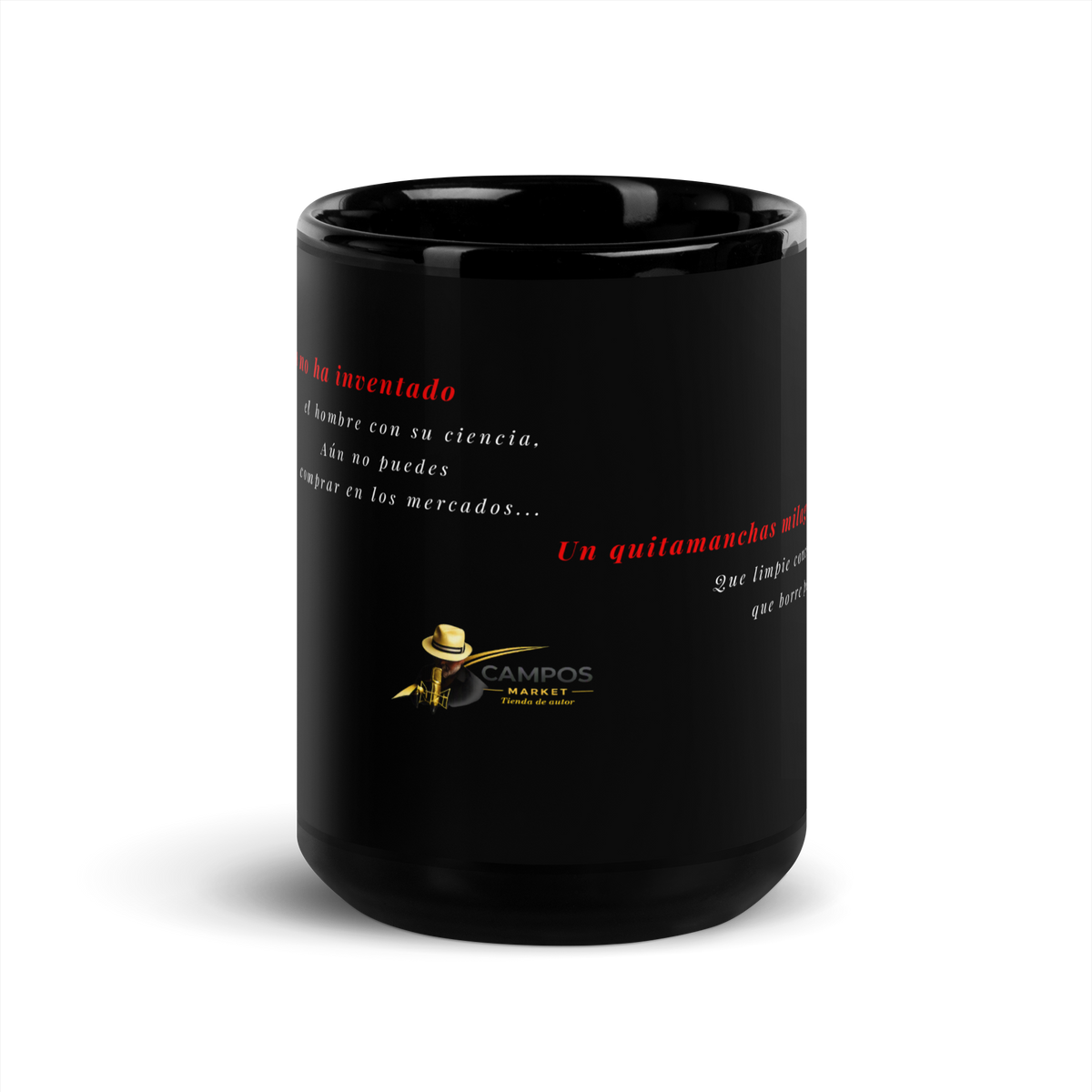 taza negra brillante Coronita milagrosa