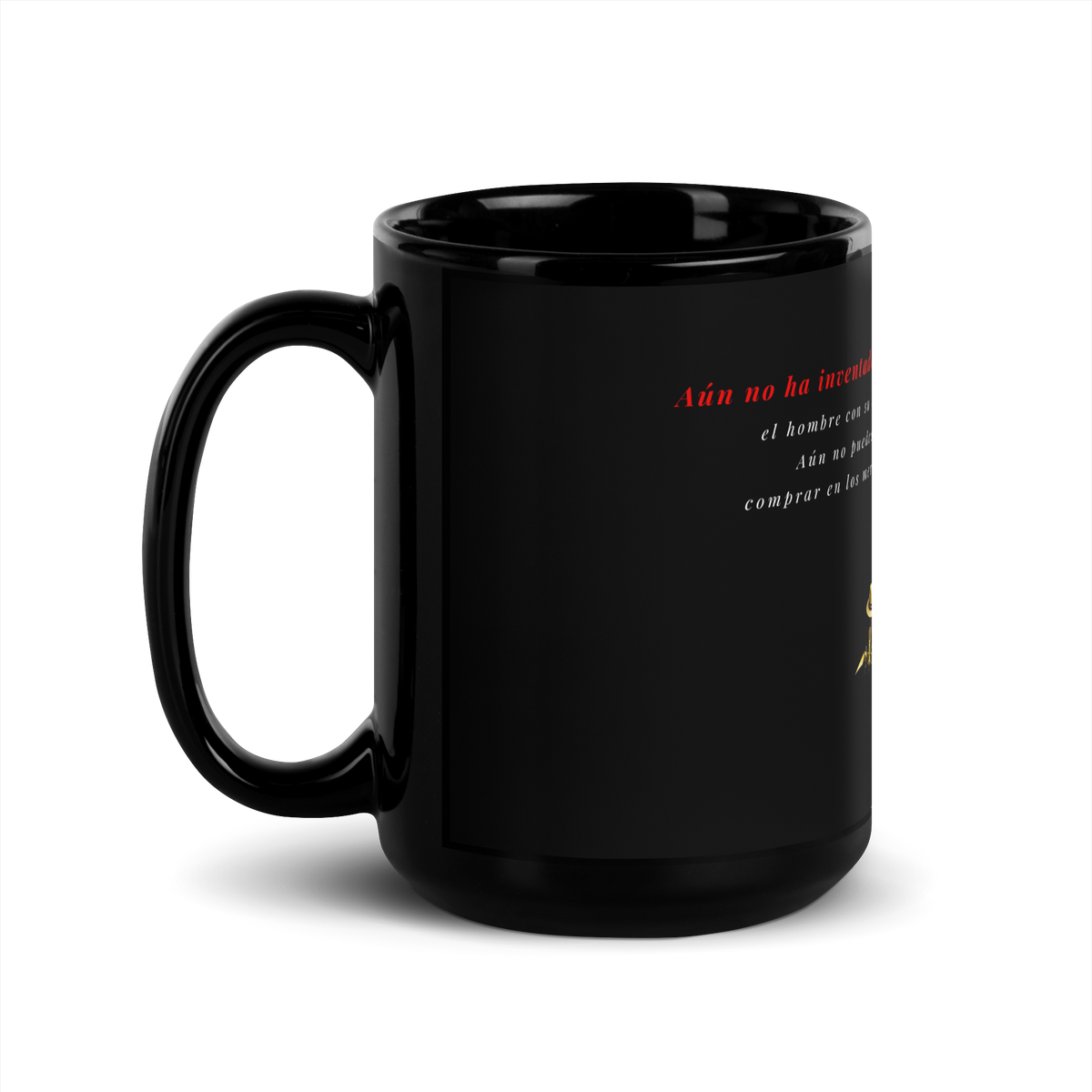 taza negra brillante Coronita milagrosa