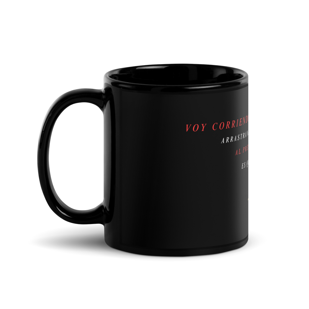 Taza negra brillante apurado