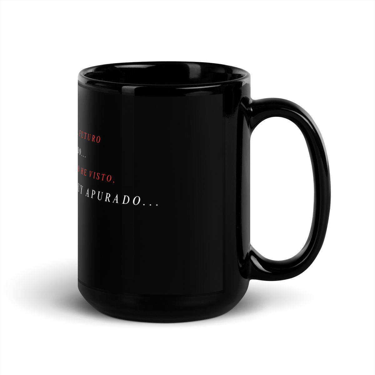 Taza negra brillante apurado