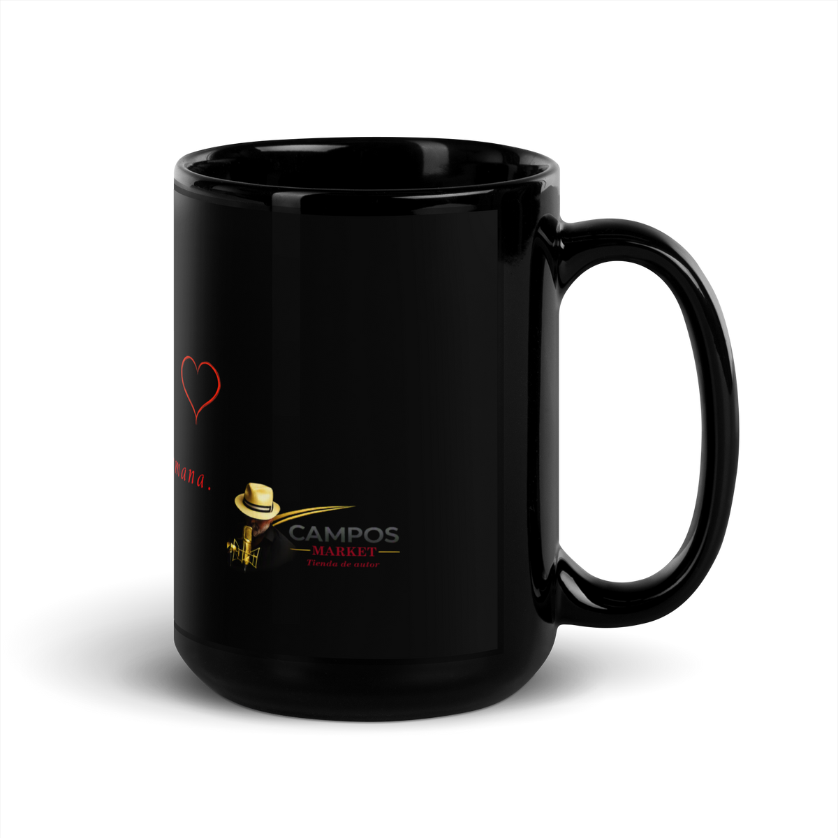 Taza negra brillante Querida Hermana