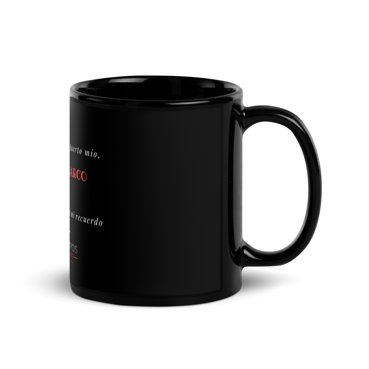 Taza negra brillante En tu marco
