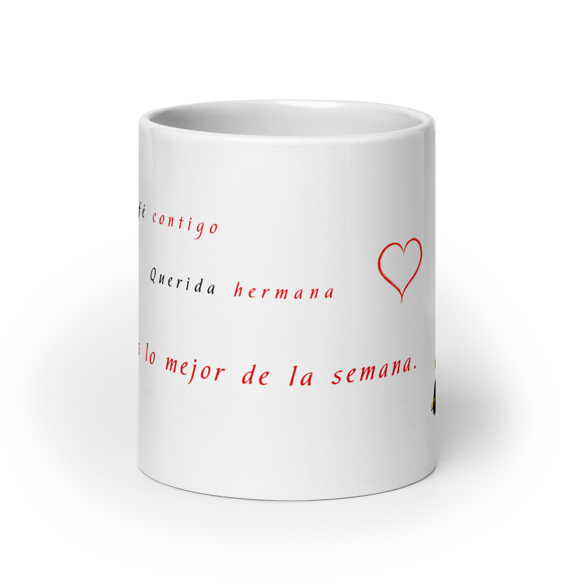 Taza blanca brillante Querida hermana